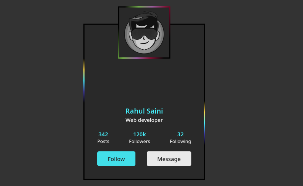CSS Animated Profile Card | HTML CSS JAVASCRIPT | How to make Animated Profile Card